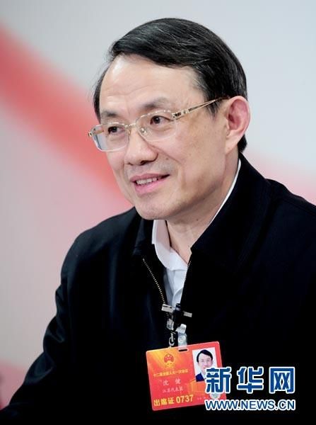 2013年3月4日，江苏省教育厅厅长沈健做客新华网两会访谈。新华网 李欣 摄